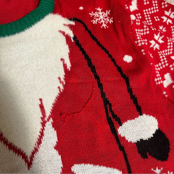 Festive Holiday Santa Christmas Sweater, Red White & Green size XL - Picture 10 of 10
